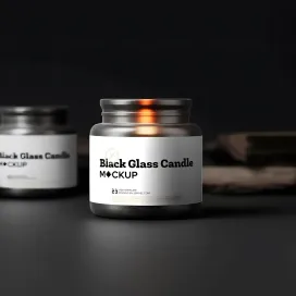 Black Glass Candle